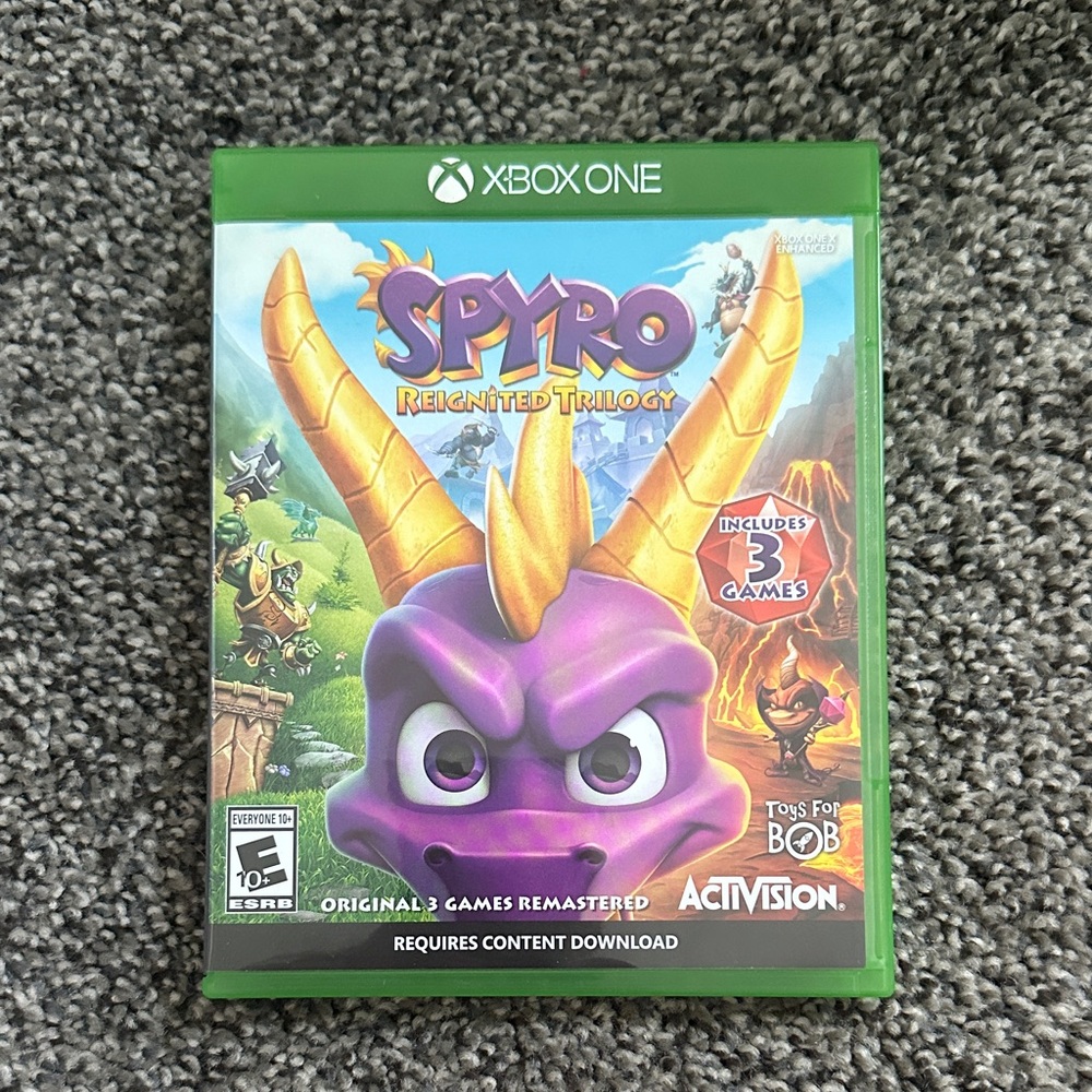 Spyro Reignited Trilogy for Xbox One - Green and Purple Cover